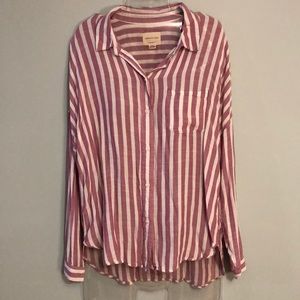 American Eagle Oversized Fit Button Down Blouse